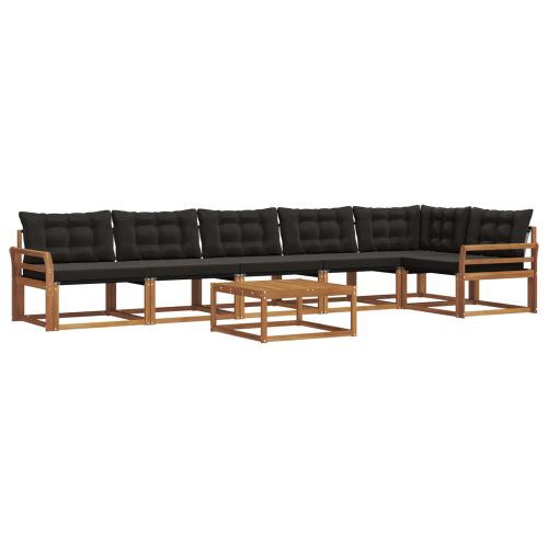 Комплект дивани за открито 7 pcs Естествено и черно