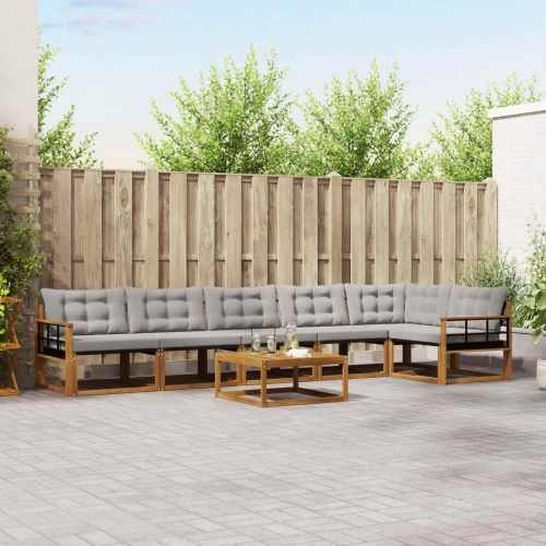 Комплект дивани за открито 7 pcs Естествено и светло сиво