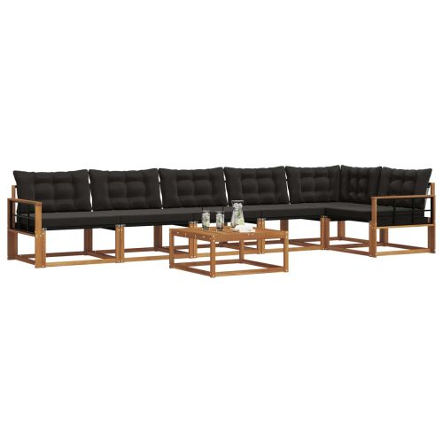Комплект дивани за открито 7 pcs Естествено и черно