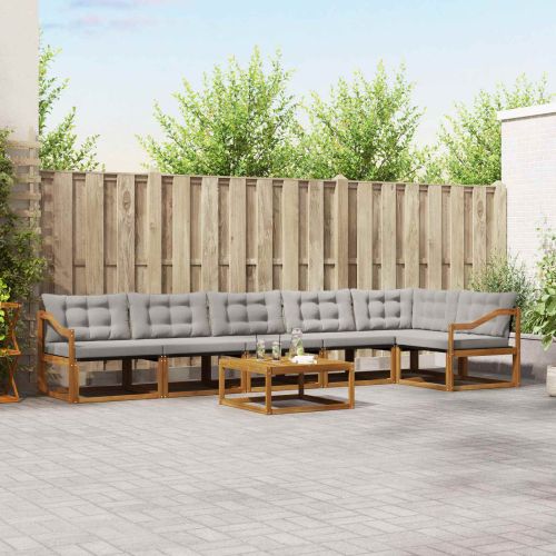 Комплект дивани за открито 7 pcs Естествено и светло сиво