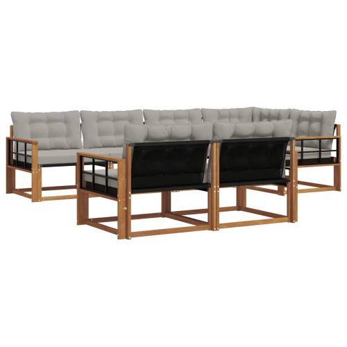 Комплект дивани за открито 7 pcs Естествено и светло сиво