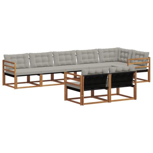 Комплект дивани за открито 8 pcs Естествено и светло сиво
