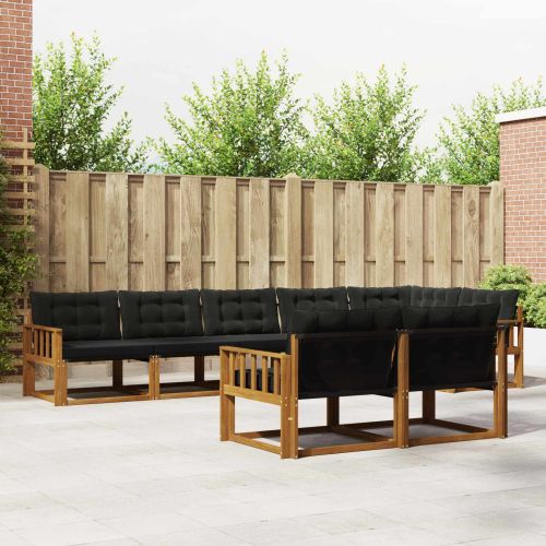 Комплект дивани за открито 8 pcs Естествено и черно