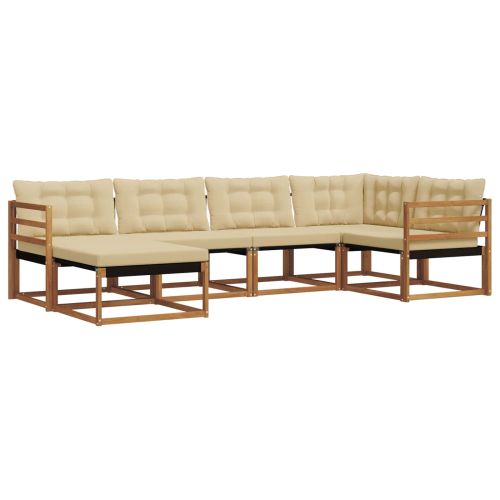 Комплект дивани за открито 18 pcs Натурален и Бежов