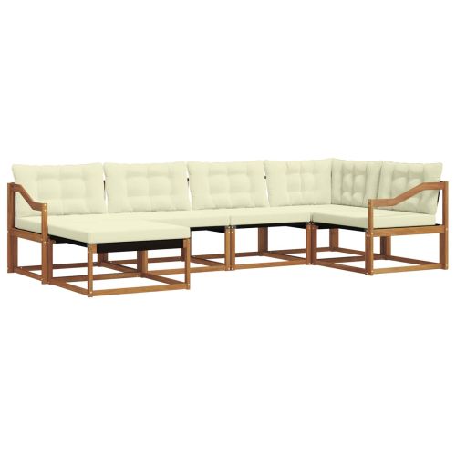 Комплект дивани за открито 18 pcs Натурален и Крема