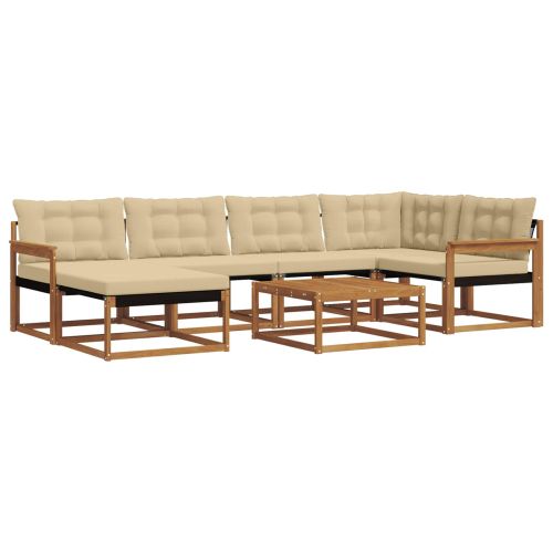 Комплект дивани за открито 19 pcs Натурален и Бежов