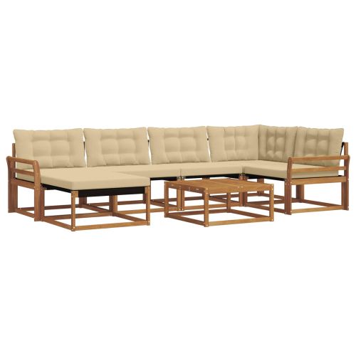 Комплект дивани за открито 19 pcs Натурален и Бежов