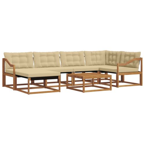 Комплект дивани за открито 19 pcs Натурален и Бежов