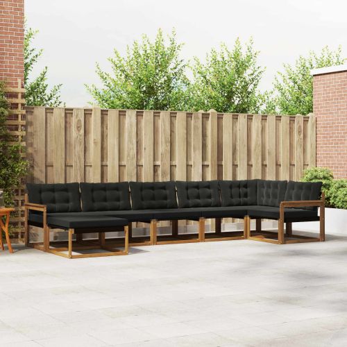 Комплект дивани за открито 21 pcs Естествено и черно