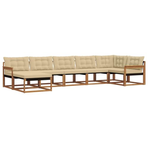 Комплект дивани за открито 21 pcs Натурален и Бежов