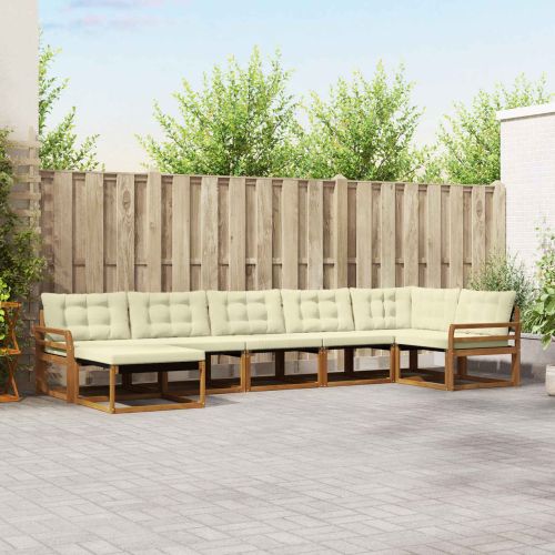 Комплект дивани за открито 21 pcs Натурален и Крема