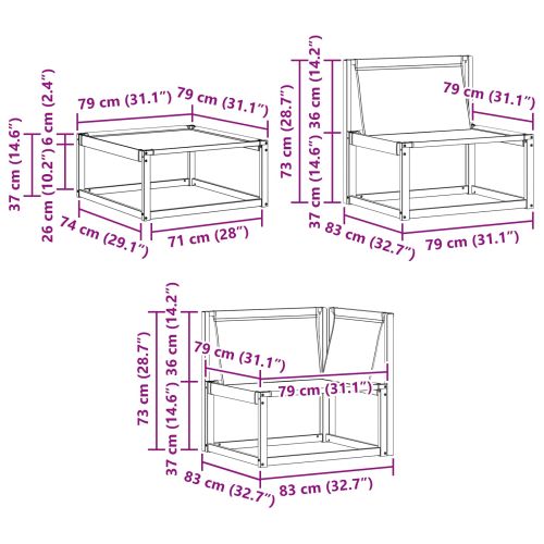 Комплект дивани за открито 21 pcs Естествено и черно