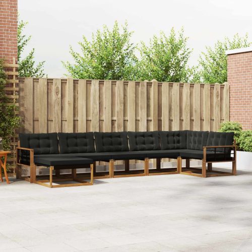 Комплект дивани за открито 21 pcs Естествено и черно