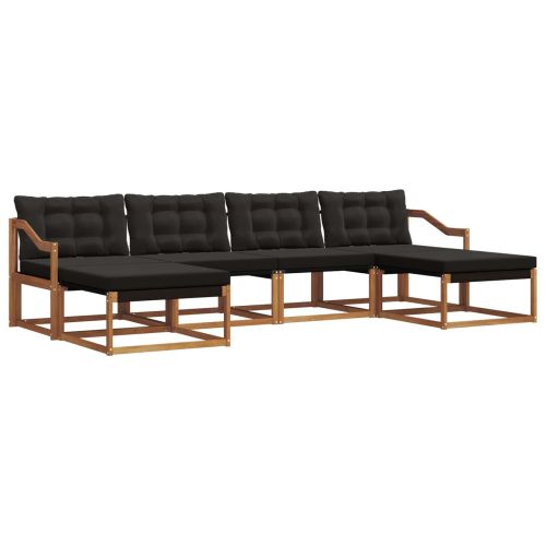 Комплект дивани за открито 6 pcs Естествено и черно