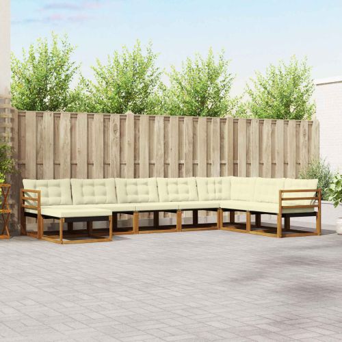Комплект дивани за открито 24 pcs Натурален и Крема