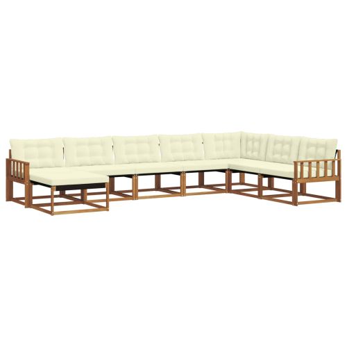 Комплект дивани за открито 24 pcs Натурален и Крема