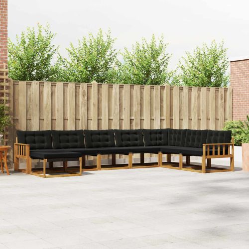 Комплект дивани за открито 24 pcs Естествено и черно