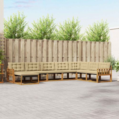 Комплект дивани за открито 24 pcs Натурален и Бежов