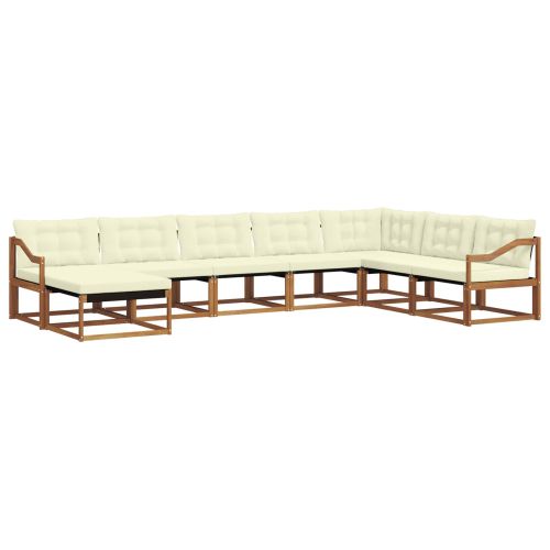 Комплект дивани за открито 24 pcs Натурален и Крема