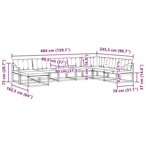 Комплект дивани за открито 24 pcs Натурален и Крема