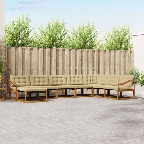 Комплект дивани за открито 24 pcs Натурален и Бежов