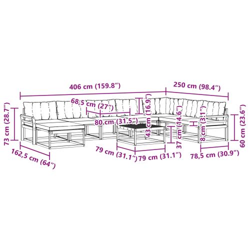 Комплект дивани за открито 25 pcs Натурален и Бежов