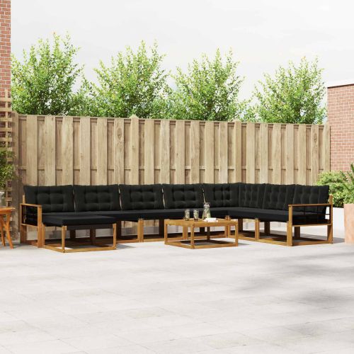 Комплект дивани за открито 25 pcs Естествено и черно