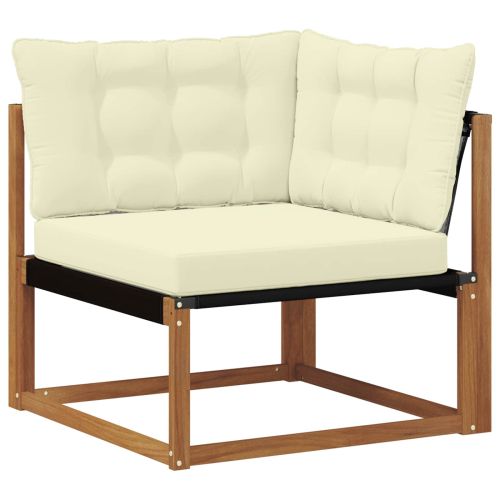 Комплект дивани за открито 11 pcs Натурален и Крема