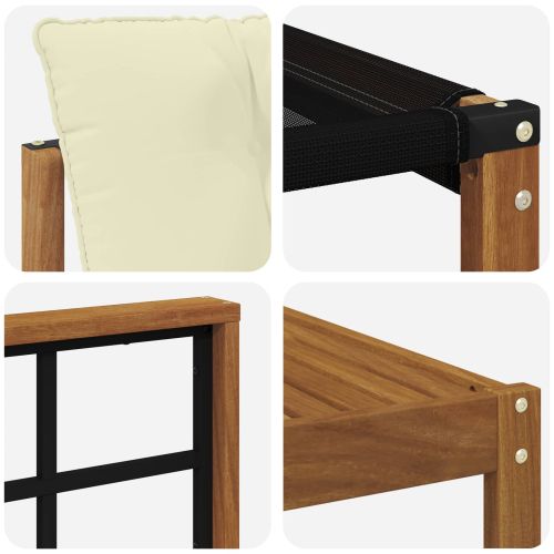 Комплект дивани за открито 11 pcs Натурален и Крема