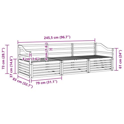 Комплект дивани за открито 3 pcs Естествен