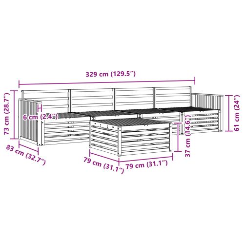 Комплект дивани за открито 5 pcs Естествен