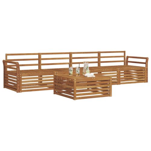 Комплект дивани за открито 5 pcs Естествен