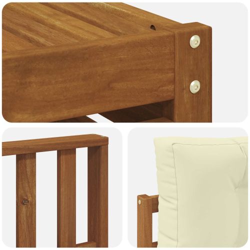 Комплект дивани за открито 6 pcs Натурален и Крема