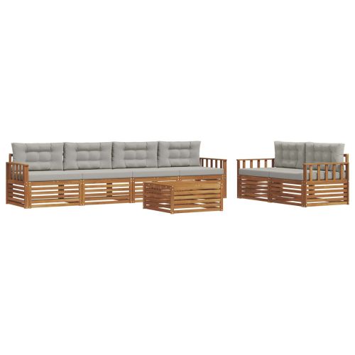 Комплект дивани за открито 7 pcs Естествено и светло сиво