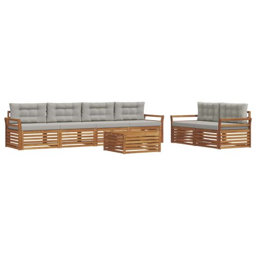 Комплект дивани за открито 7 pcs Естествено и светло сиво