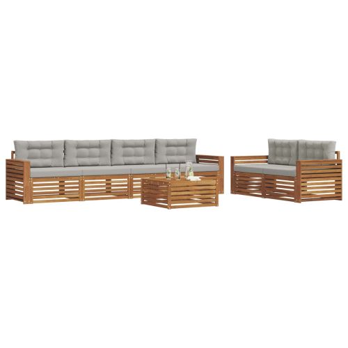 Комплект дивани за открито 7 pcs Естествено и светло сиво