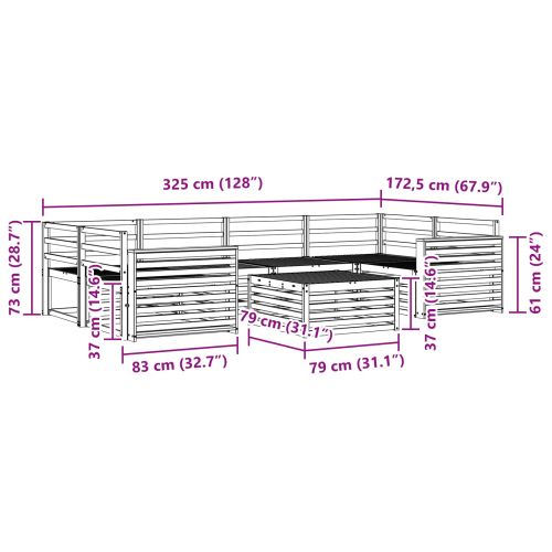 Комплект дивани за открито 7 pcs Естествен