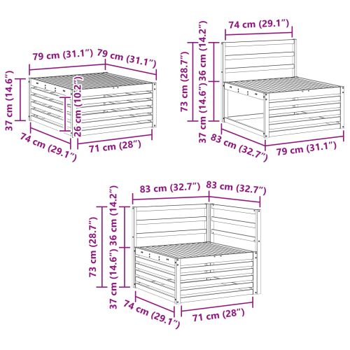 Комплект дивани за открито 7 pcs Естествен