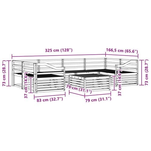Комплект дивани за открито 7 pcs Естествен