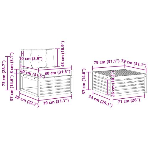 Комплект дивани за открито 8 pcs Натурален и Бежов