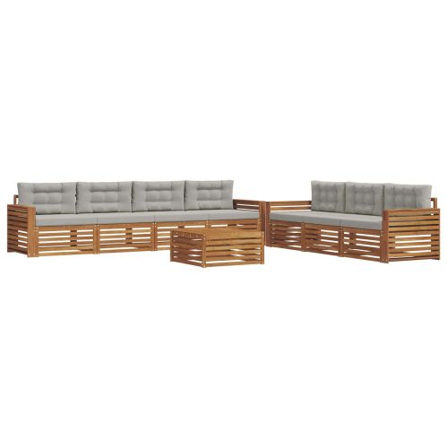 Комплект дивани за открито 8 pcs Естествено и светло сиво