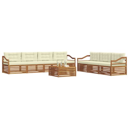 Комплект дивани за открито 8 pcs Натурален и Крема