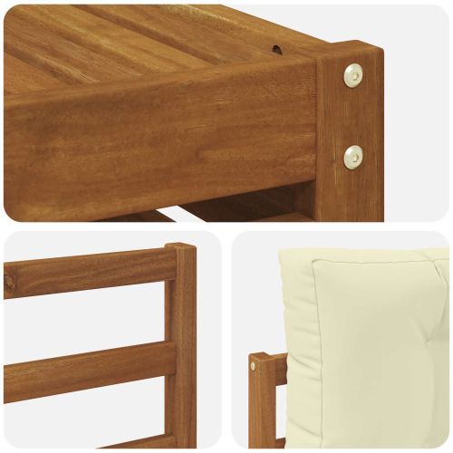 Комплект дивани за открито 8 pcs Натурален и Крема