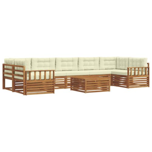 Комплект дивани за открито 8 pcs Натурален и Крема