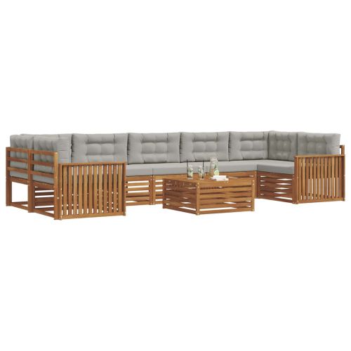 Комплект дивани за открито 8 pcs Естествено и светло сиво