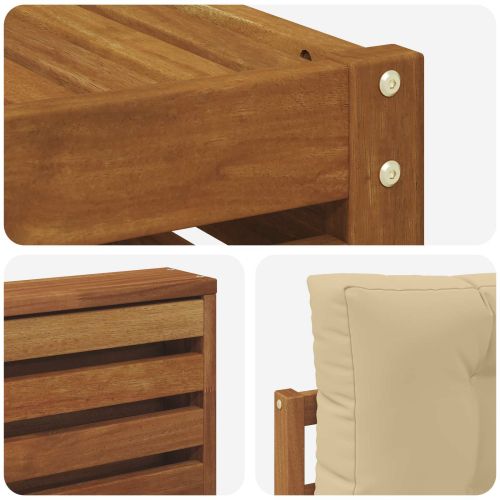 Комплект дивани за открито 8 pcs Натурален и Бежов