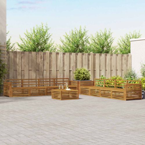 Комплект дивани за открито 9 pcs Естествен