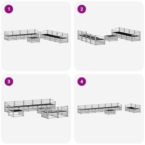 Комплект дивани за открито 9 pcs Естествен