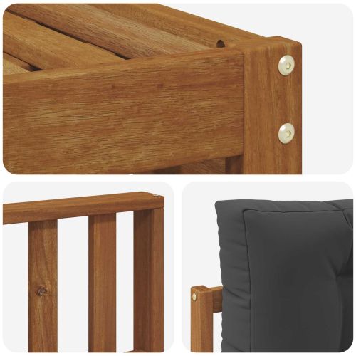 Комплект дивани за открито 4 pcs Натурален и Антрацит