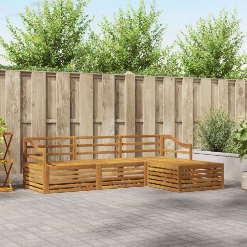 Комплект дивани за открито 4 pcs Естествен